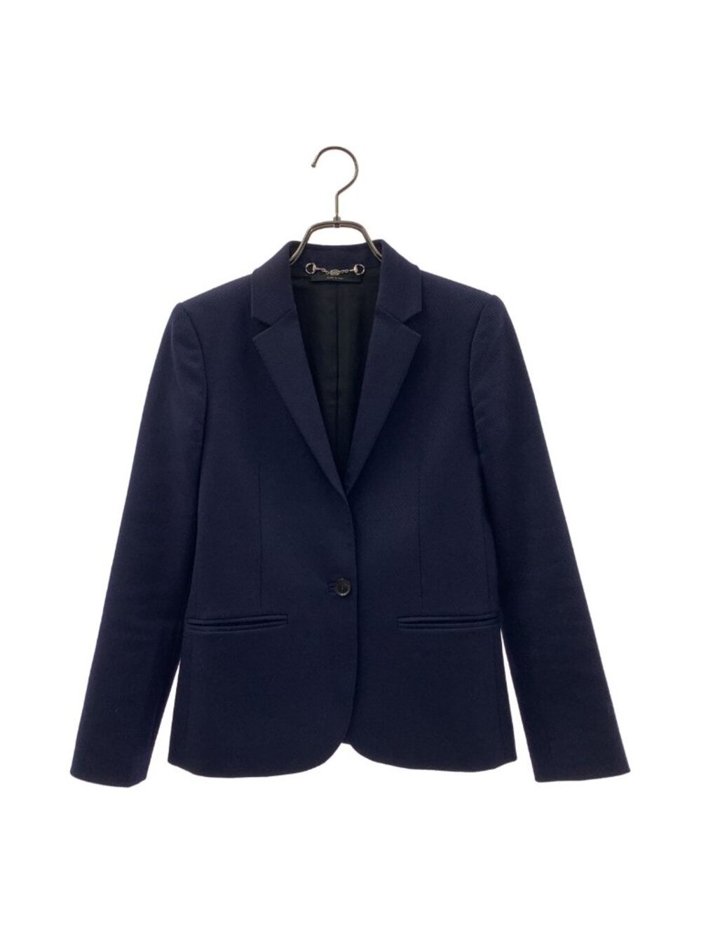 Gucci Wool Jacquard Tailored Jacket 36 Navy